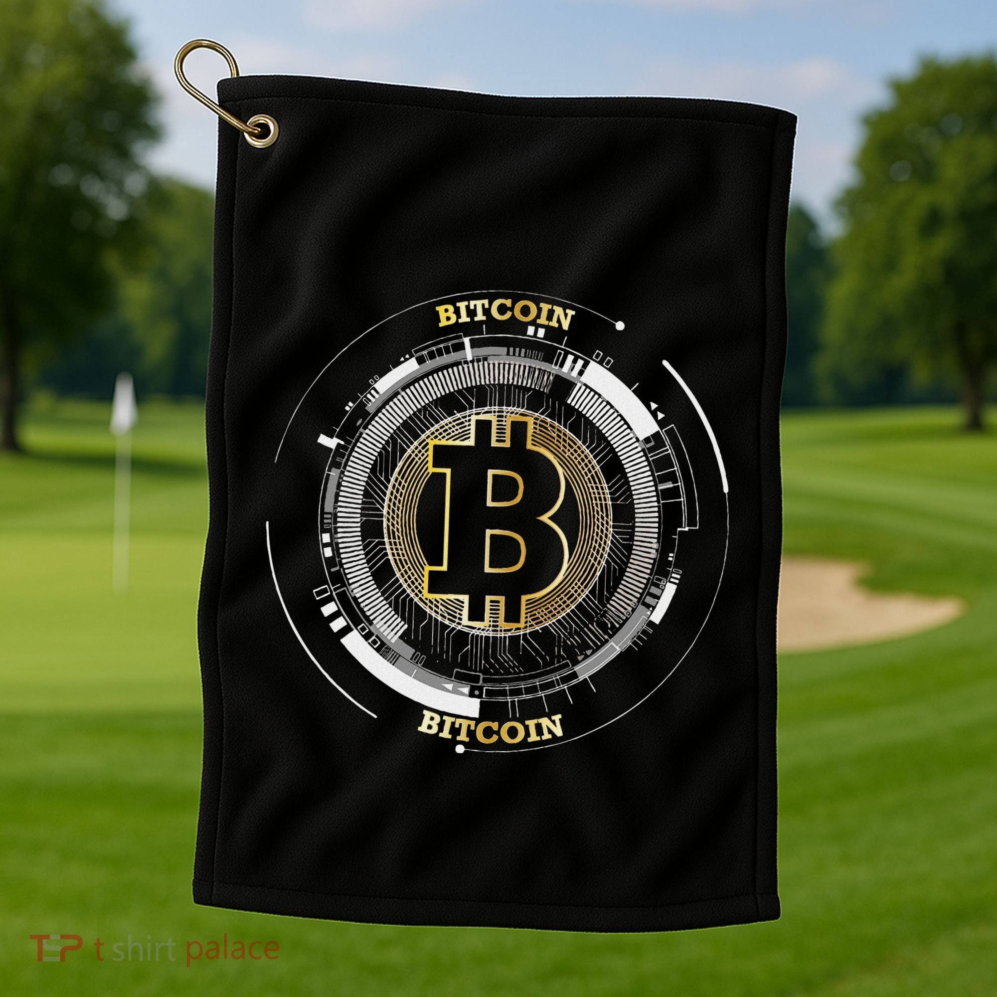 Bitcoin Coin Btc Crypto Currency Traders Blockchain Miners Golf Towel