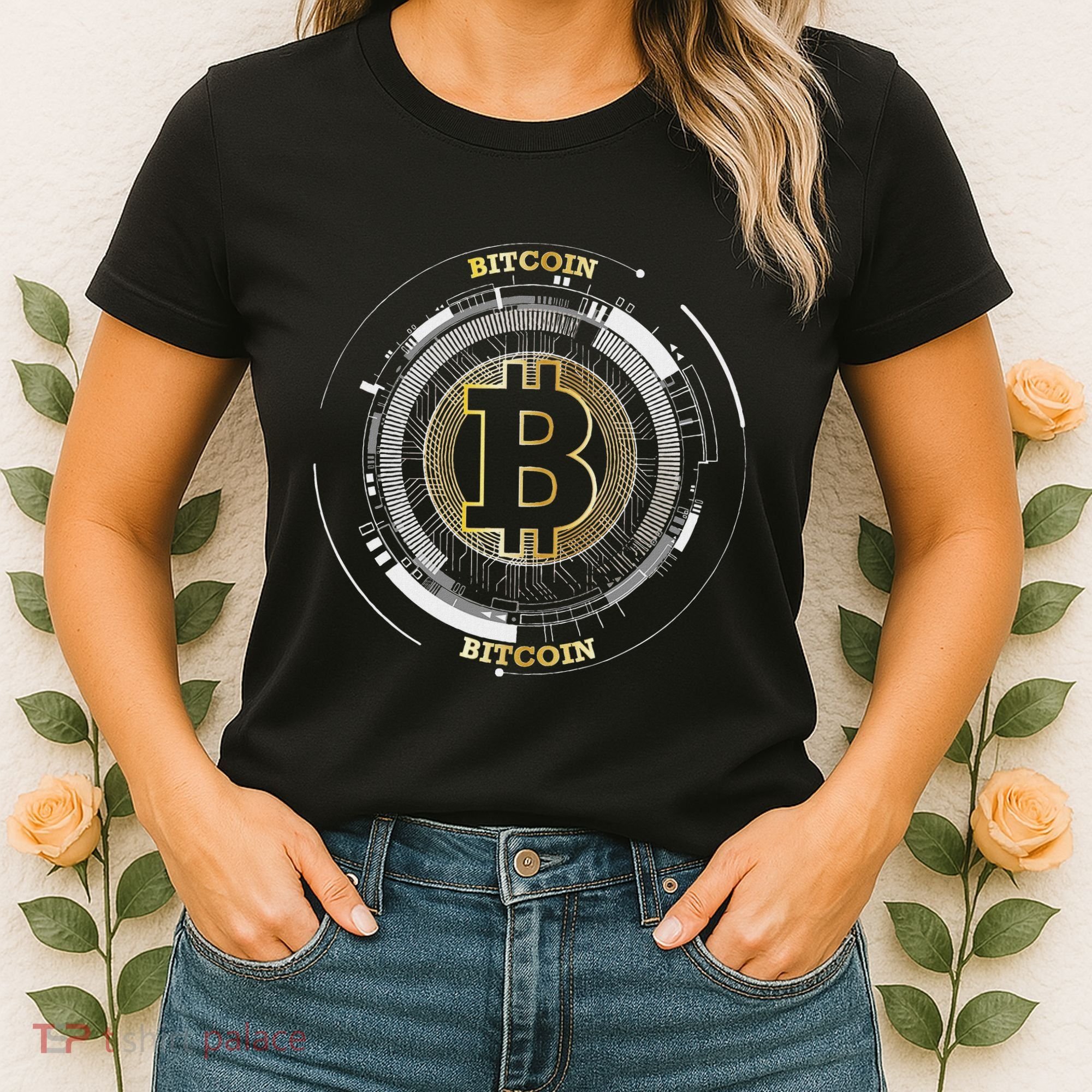 Bitcoin Coin Btc Crypto Currency Traders Blockchain Miners Women's T-Shirt