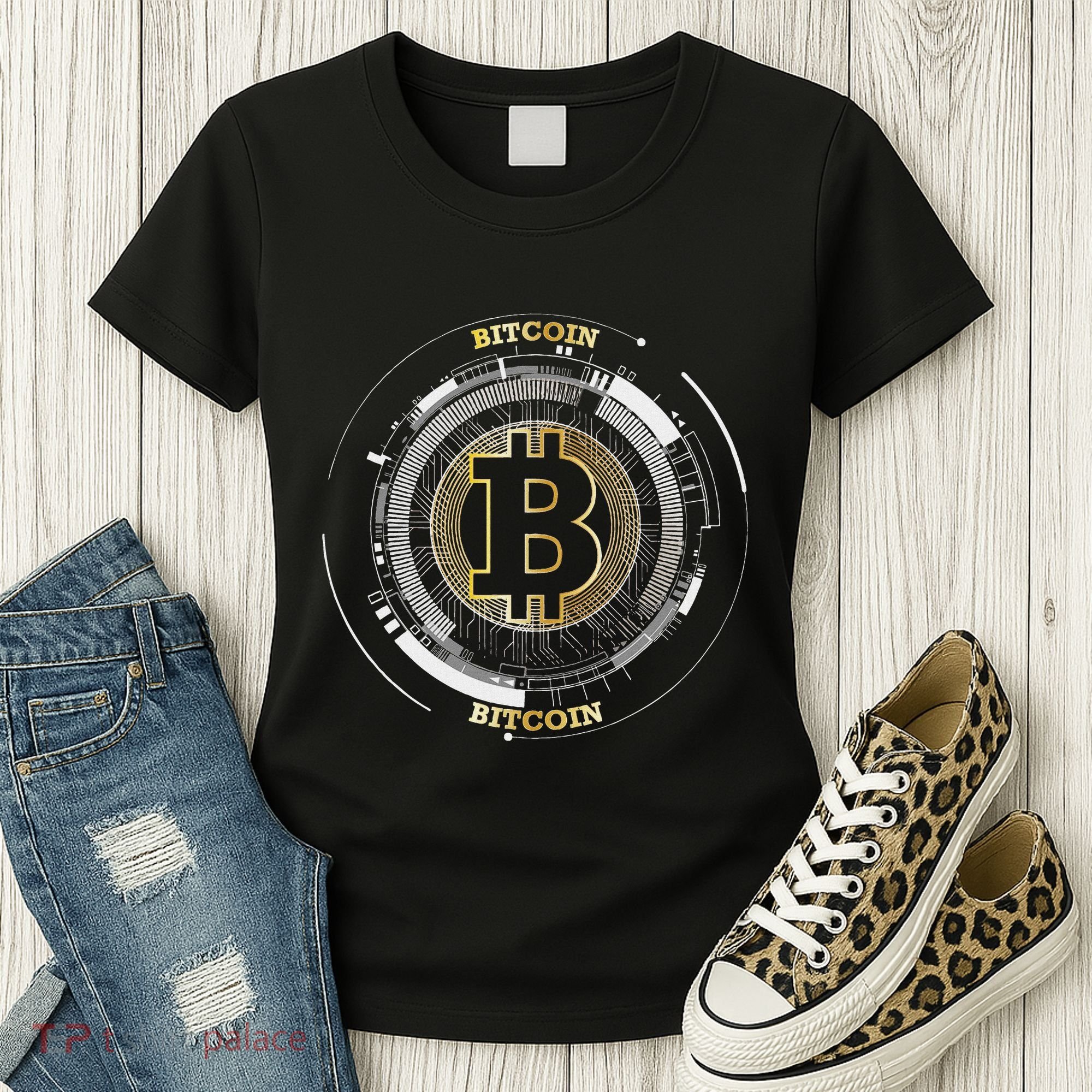 Bitcoin Coin Btc Crypto Currency Traders Blockchain Miners Women's T-Shirt