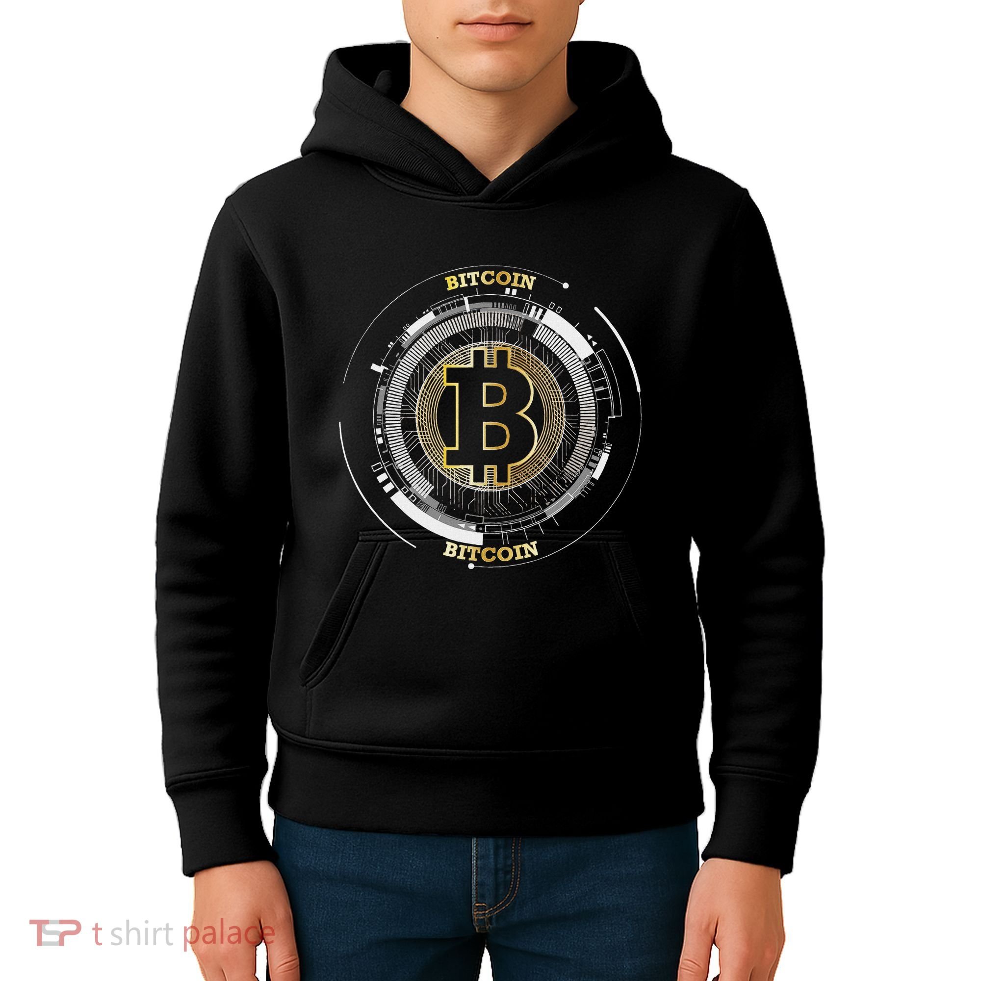 Bitcoin Coin Btc Crypto Currency Traders Blockchain Miners Kids Hoodie