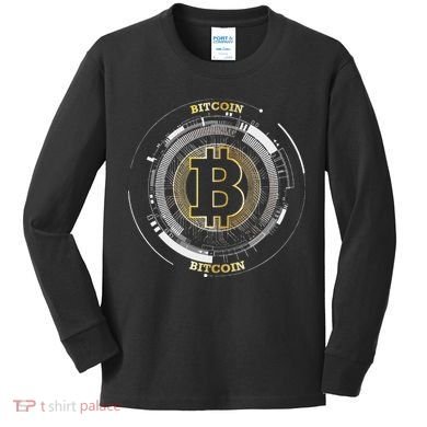Bitcoin Coin Btc Crypto Currency Traders Blockchain Miners Kids Long Sleeve Shirt
