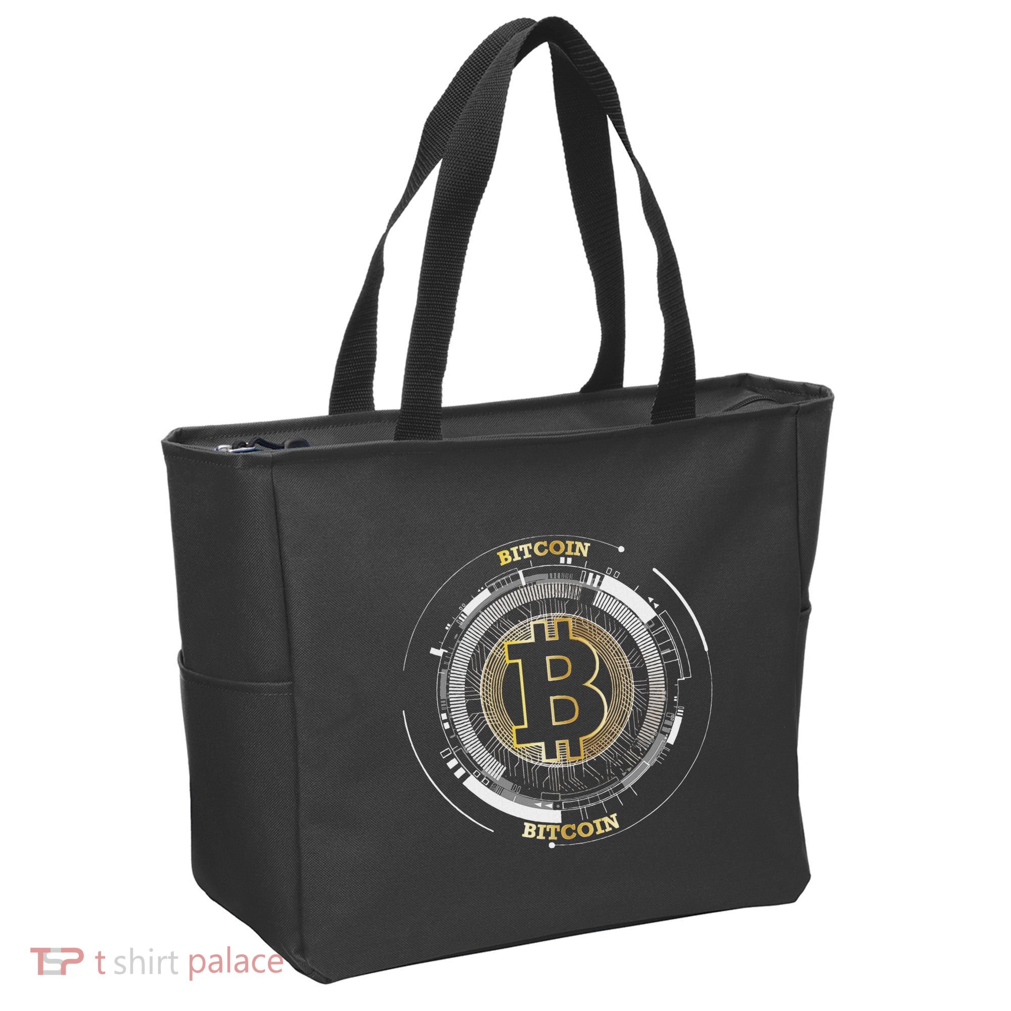 Bitcoin Coin Btc Crypto Currency Traders Blockchain Miners Tote Bag