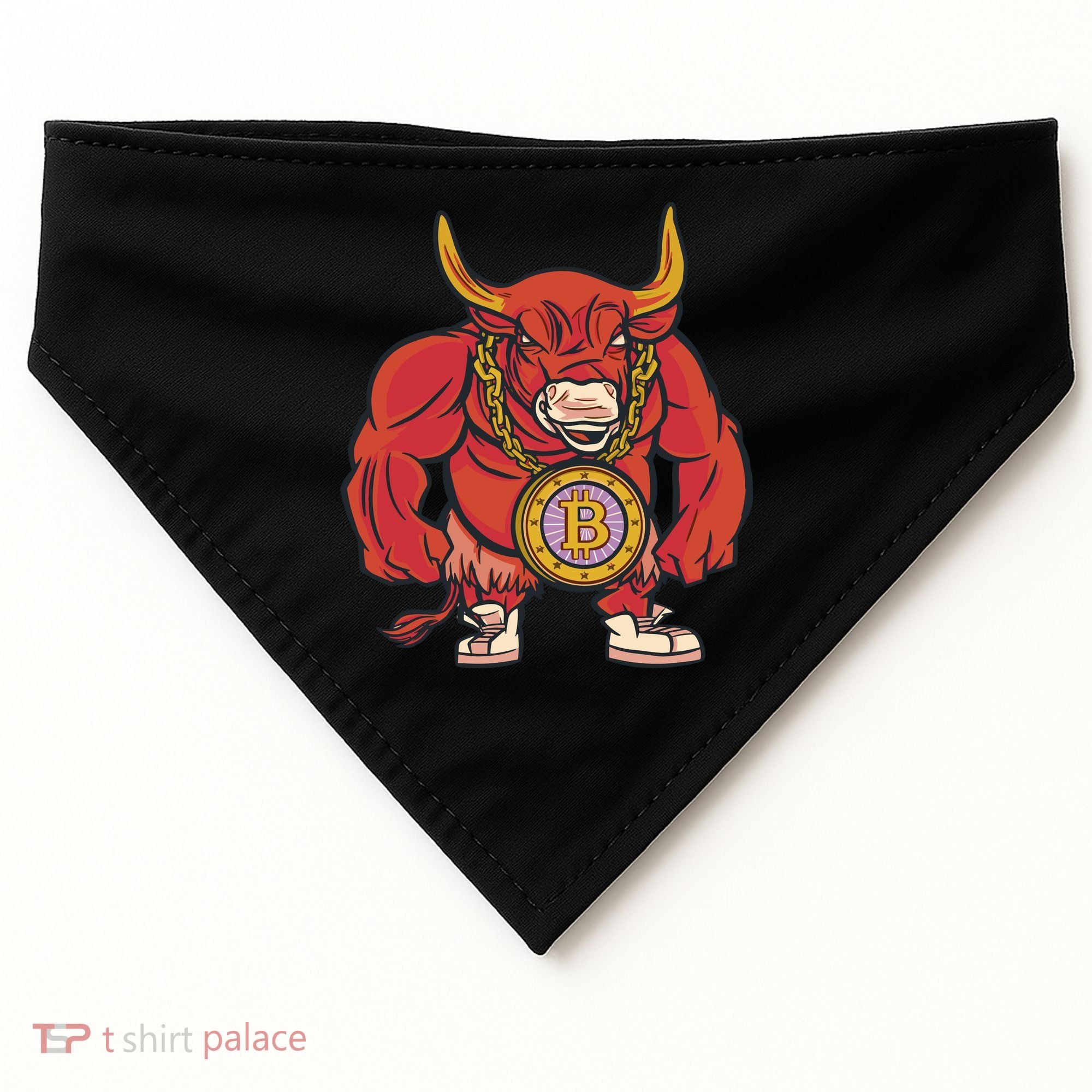 Bitcoin Chain Bull USA-Made Doggie Bandana