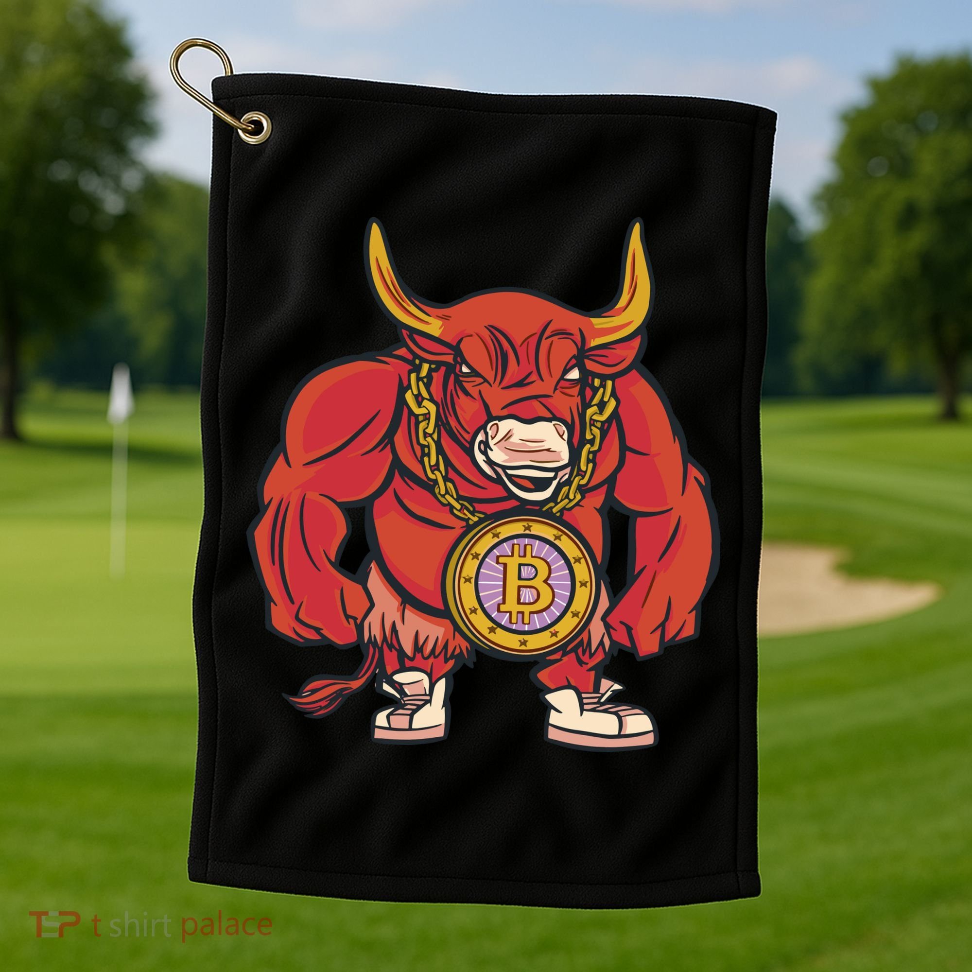 Bitcoin Chain Bull Golf Towel