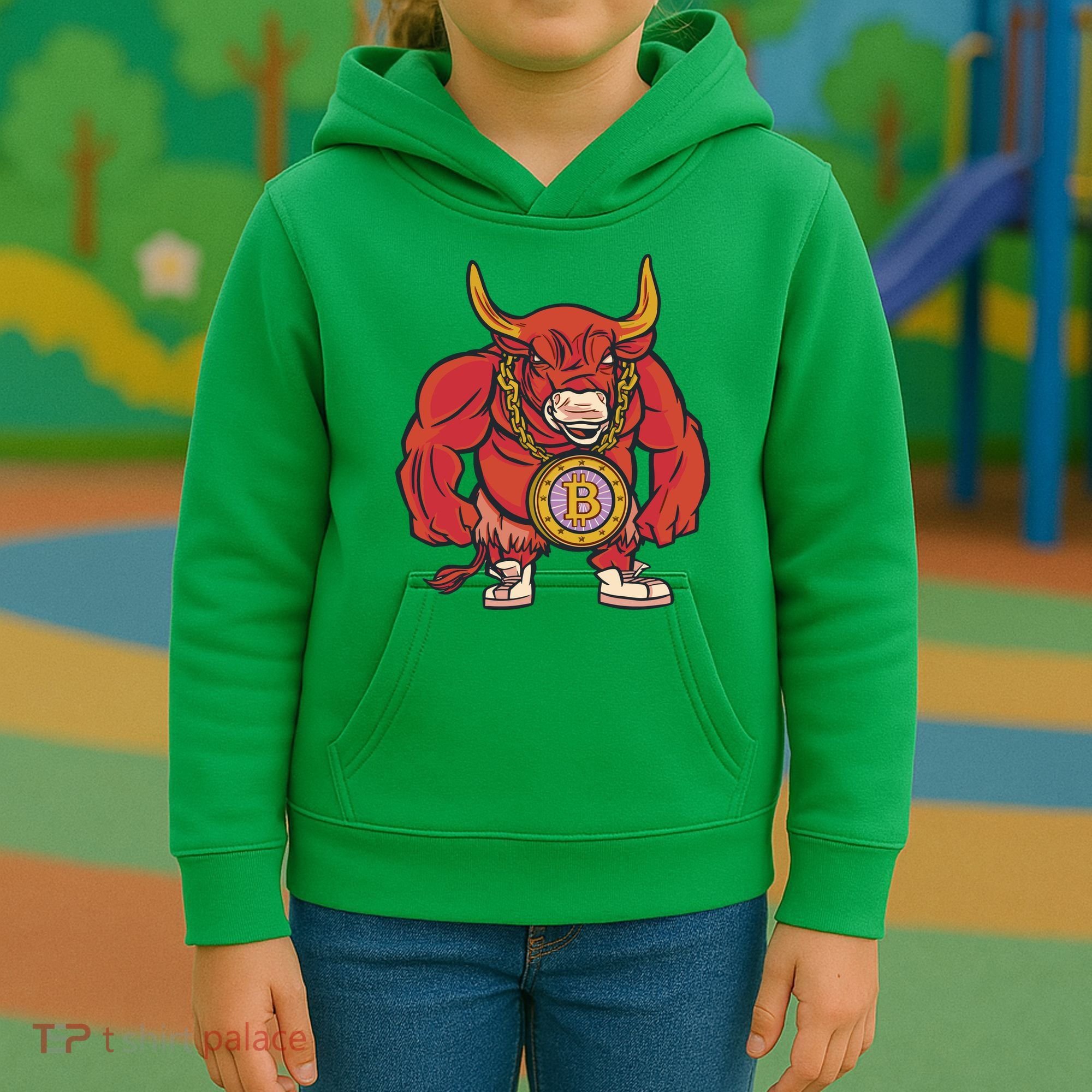 Bitcoin Chain Bull Kids Hoodie