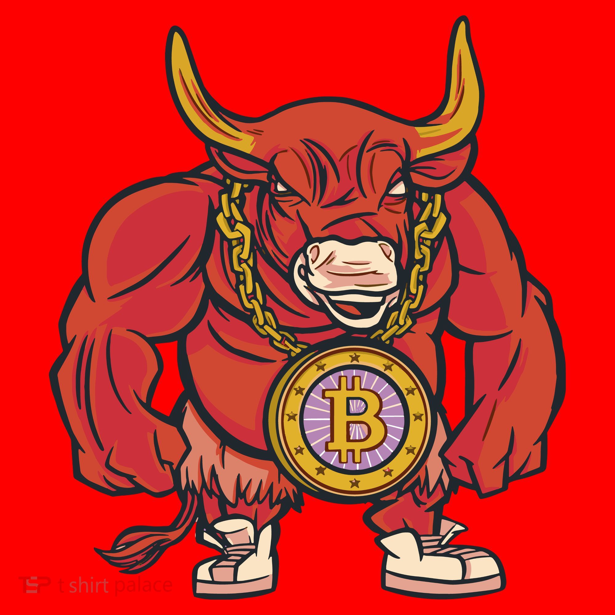 Bitcoin Chain Bull Santa Hat