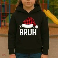 Bruh Christmas Kids Hoodie thumb 3