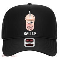 Baller Cat Boba Tea Bubble Tea Anime Kawaii Neko Strawberry Graphic Hat thumb 0
