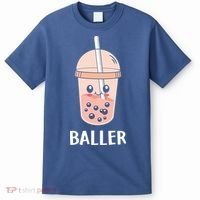 Baller Cat Boba Tea Bubble Tea Anime Kawaii Neko Strawberry Graphic T-Shirt thumb 0