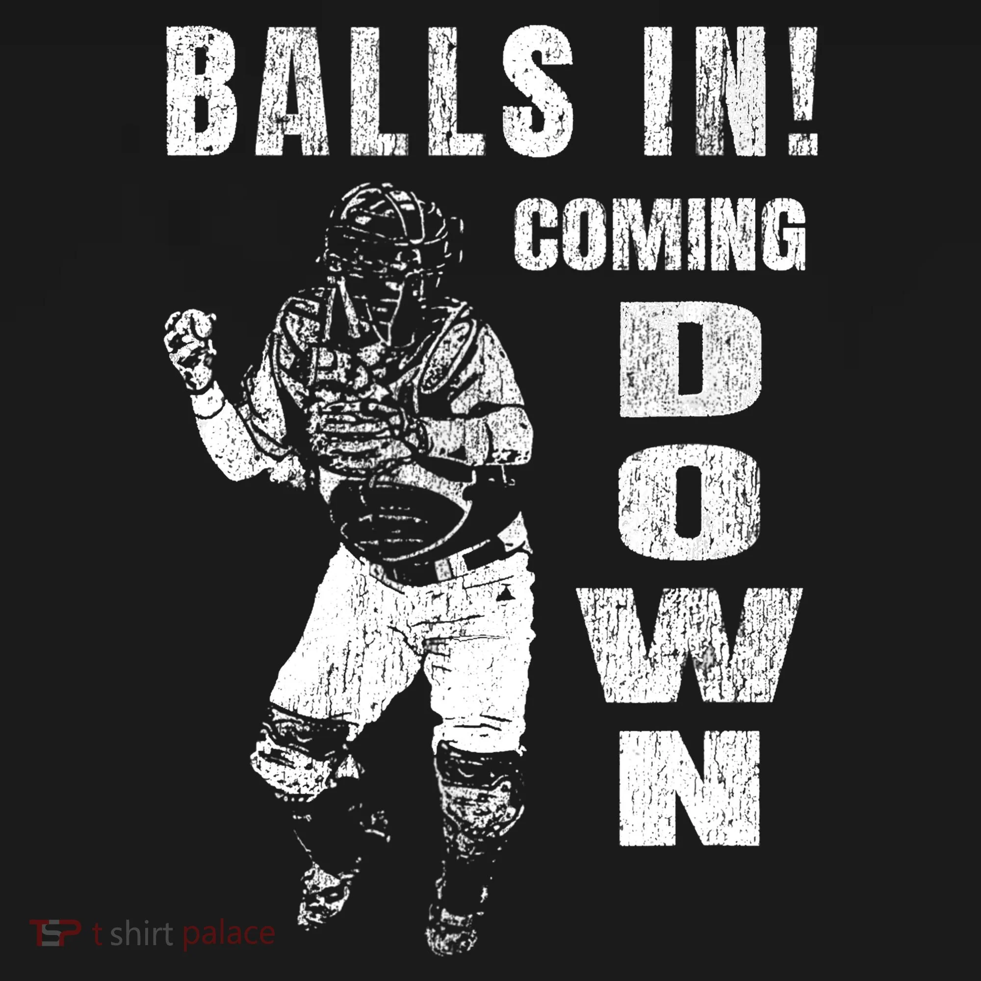 Baseball Catcher - Balls In - Coming Down - Baseball Doggie Tank