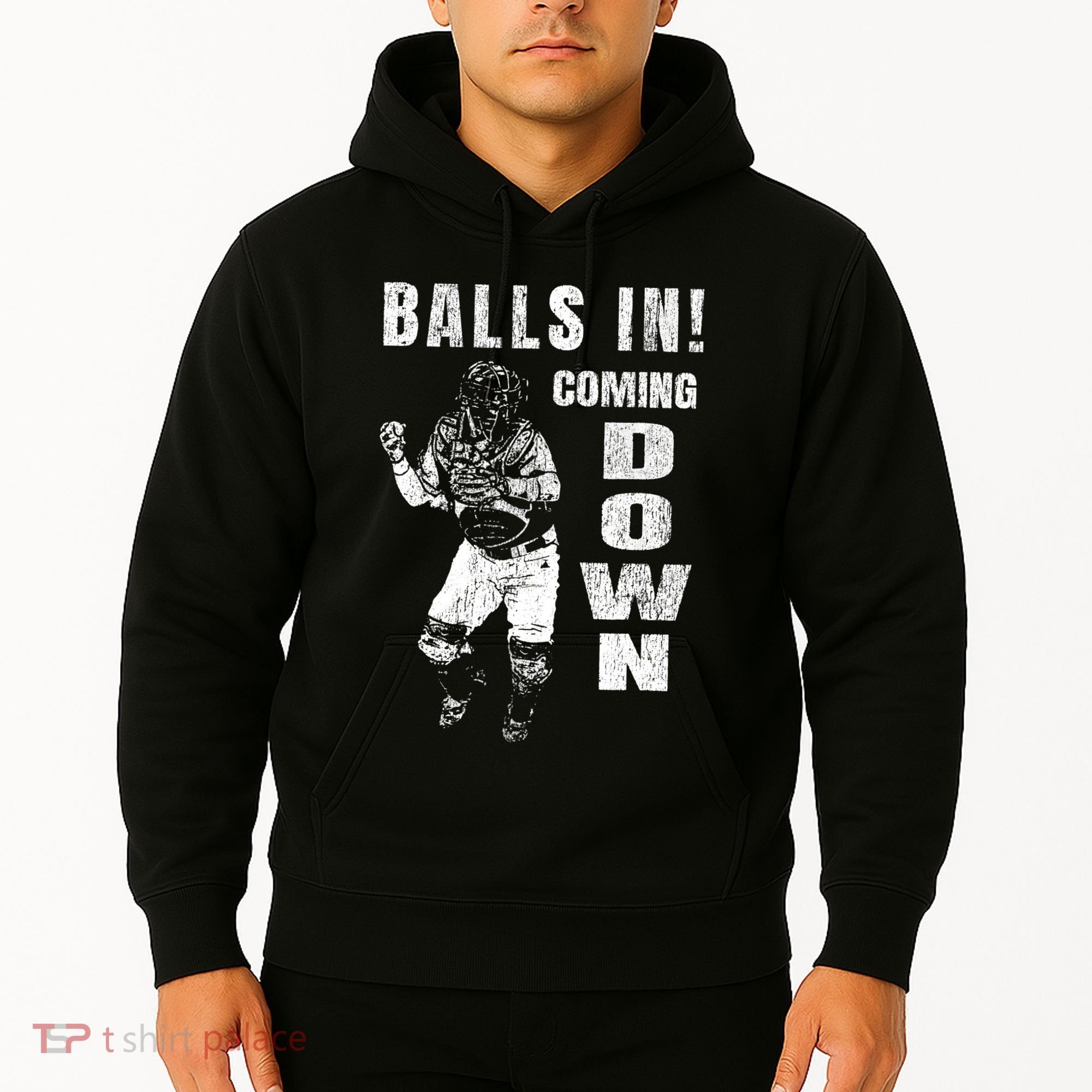 Baseball Catcher - Balls In - Coming Down - Baseball Hoodie