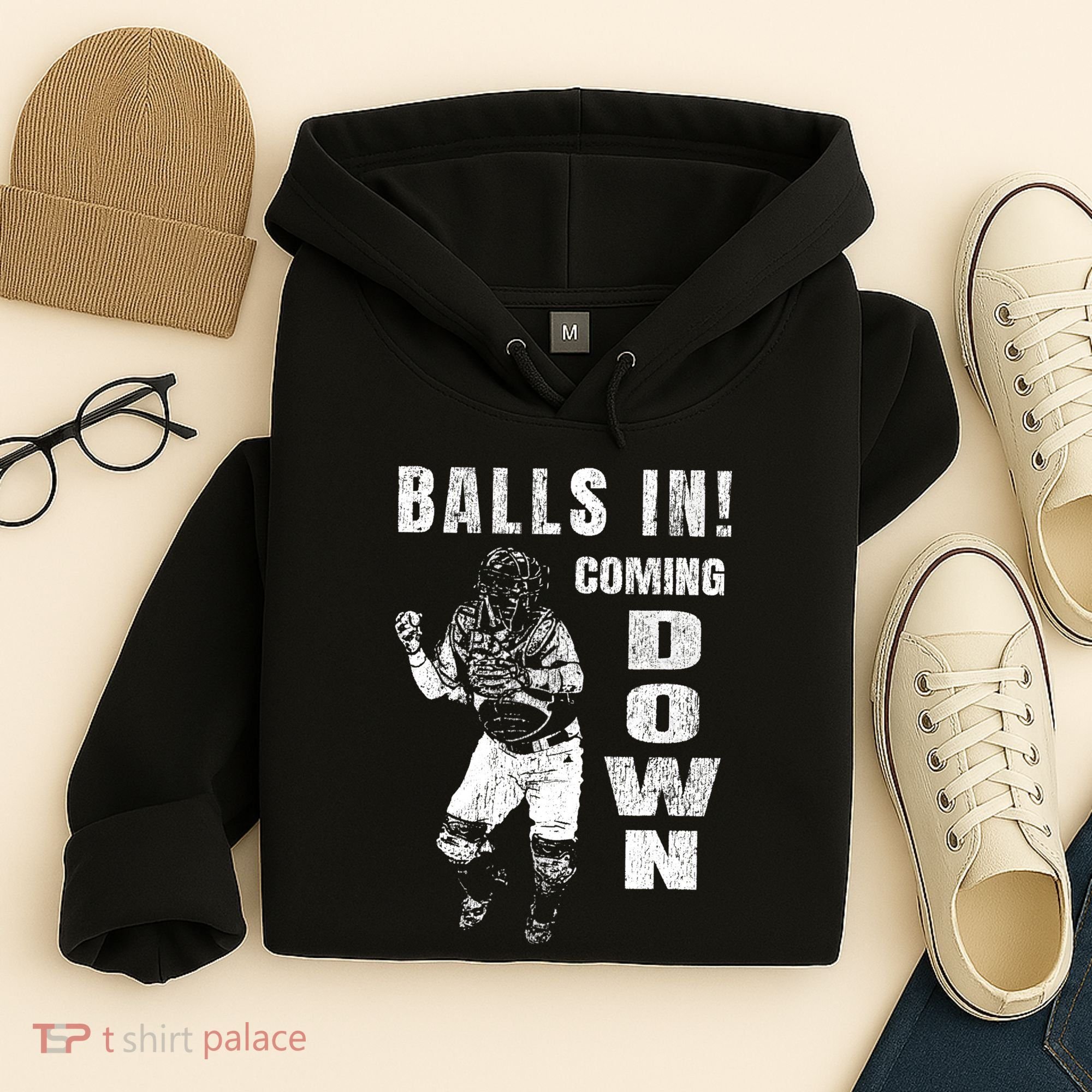 Baseball Catcher - Balls In - Coming Down - Baseball Hoodie