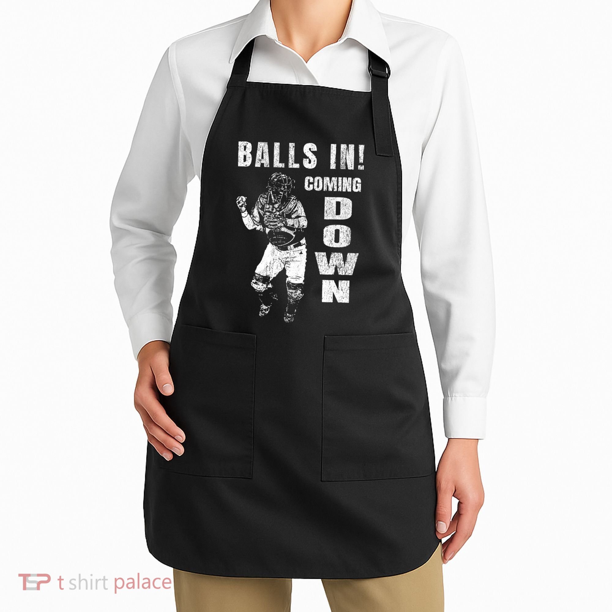 Baseball Catcher - Balls In - Coming Down - Baseball Apron