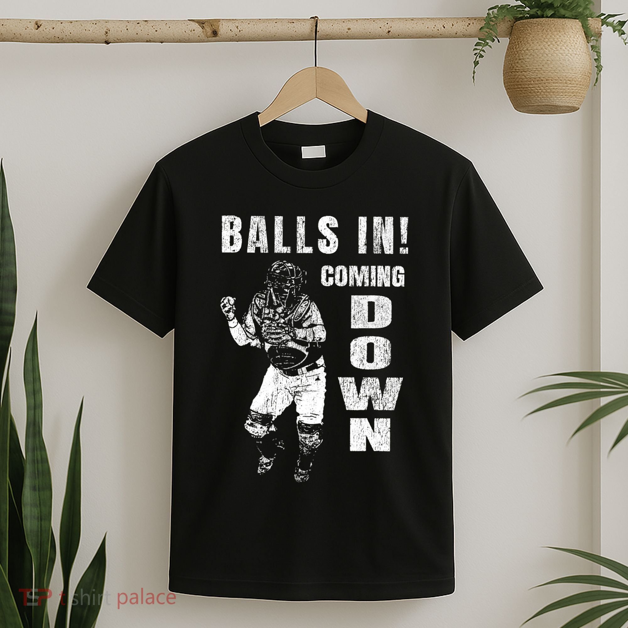 Baseball Catcher - Balls In - Coming Down - Baseball T-Shirt