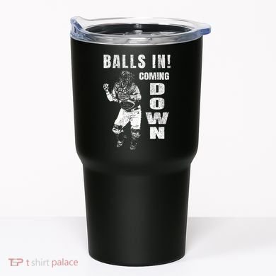 Baseball Catcher - Balls In - Coming Down - Baseball Tumbler
