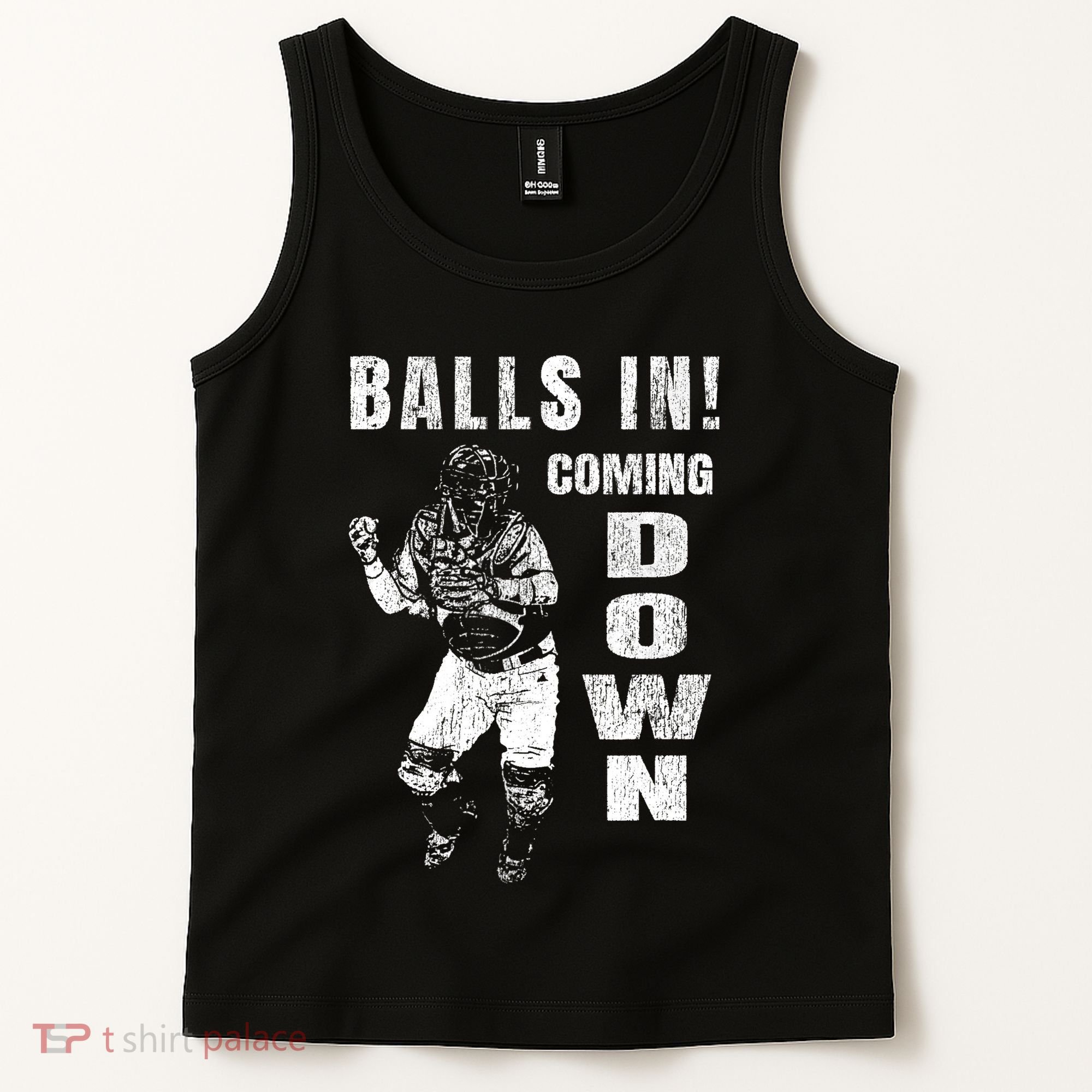 Baseball Catcher - Balls In - Coming Down - Baseball Tank Top