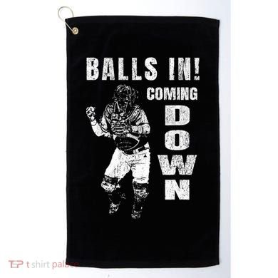 Baseball Catcher - Balls In - Coming Down - Baseball Golf Towel