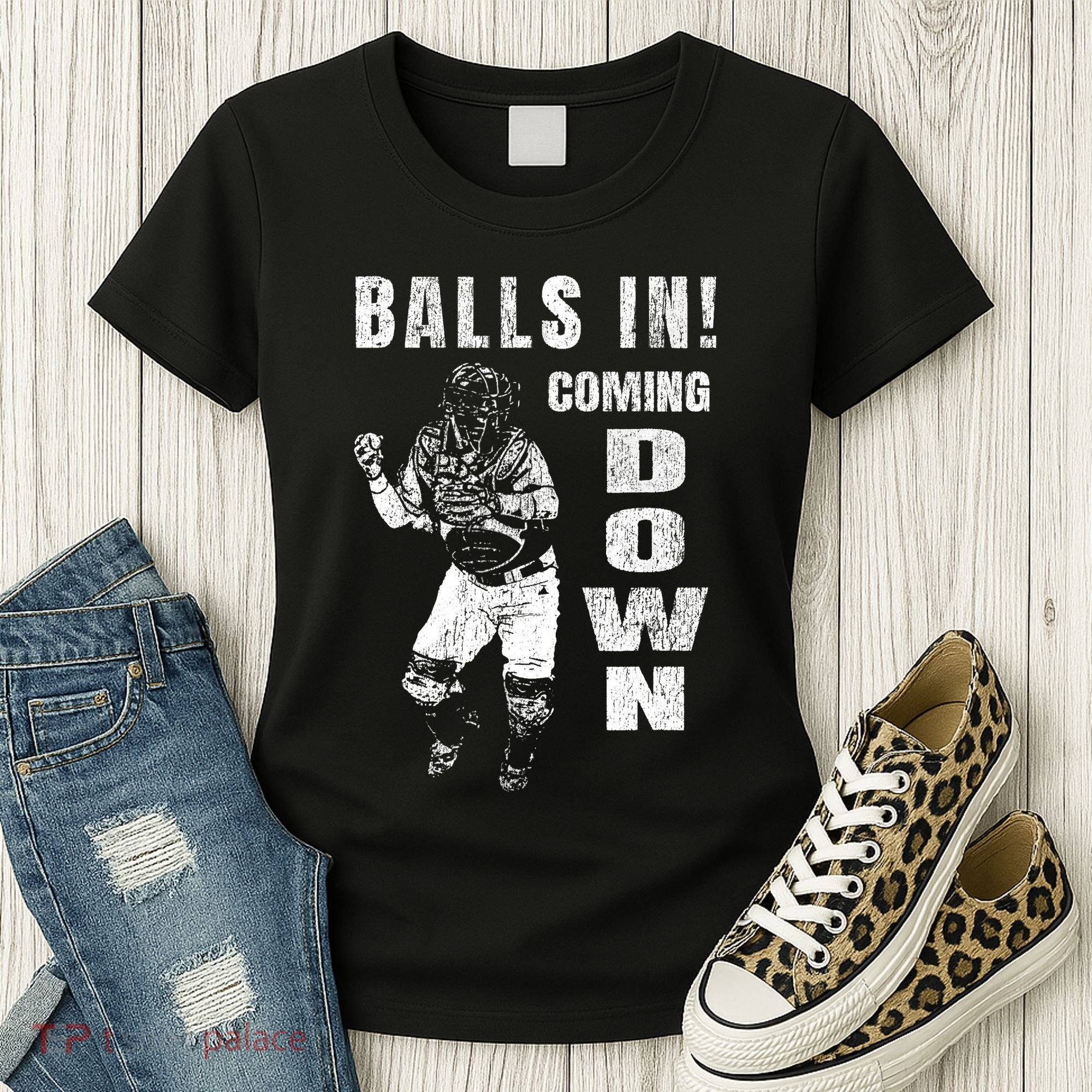 Baseball Catcher - Balls In - Coming Down - Baseball Women's T-Shirt