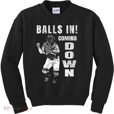 Baseball Catcher - Balls In - Coming Down - Baseball Kids Sweatshirt