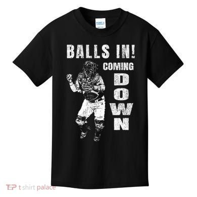 Baseball Catcher - Balls In - Coming Down - Baseball Kids T-Shirt