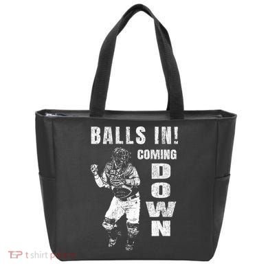 Baseball Catcher - Balls In - Coming Down - Baseball Tote Bag