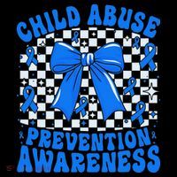 Blue Coquette Bow Child Abuse Awareness Ribbon Checkered Coffee Mug thumb 5