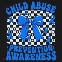 Blue Coquette Bow Child Abuse Awareness Ribbon Checkered Toddler Hoodie thumb 2