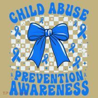 Blue Coquette Bow Child Abuse Awareness Ribbon Checkered Sweatshirt thumb 2