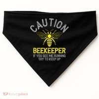 Beekeeper Caution Beekeeping Funny Bee Lover Gift USA-Made Doggie Bandana thumb 0