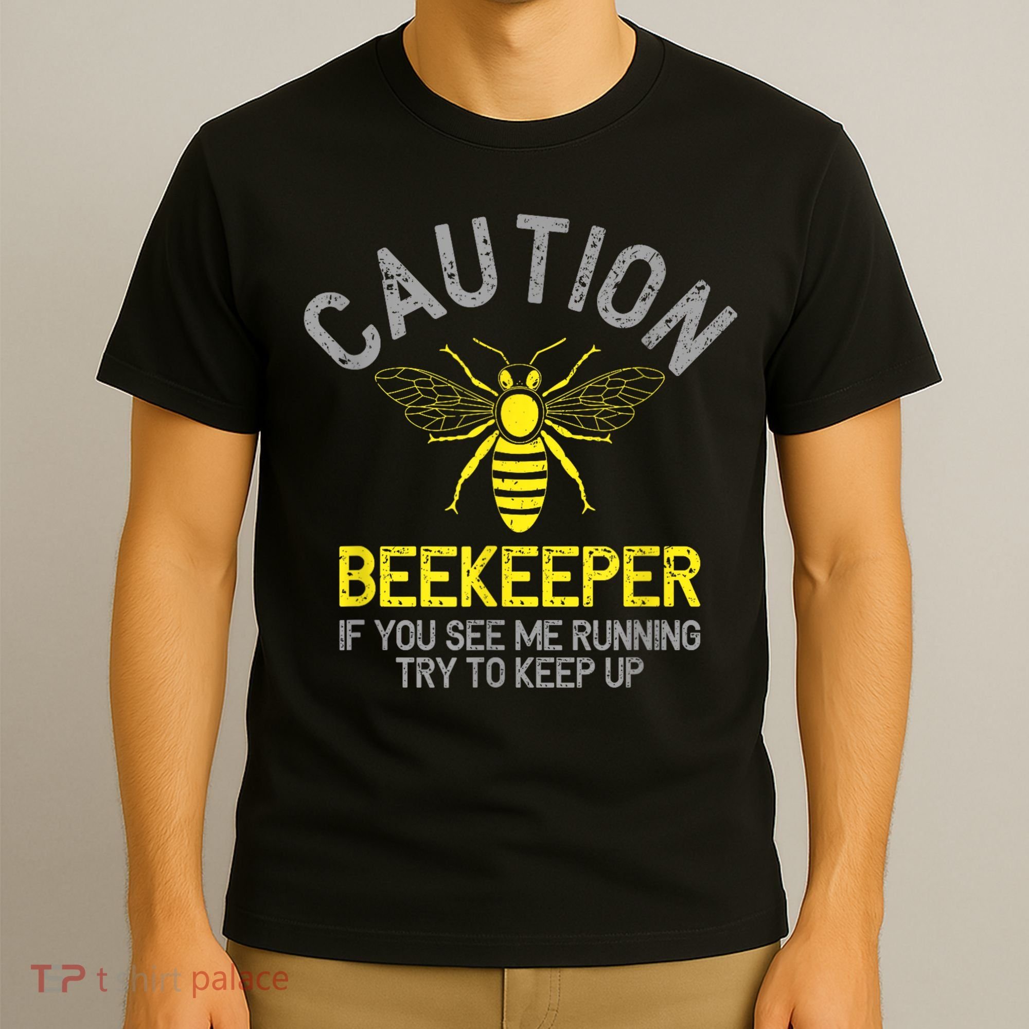 Beekeeper Caution Beekeeping Funny Bee Lover Gift T-Shirt