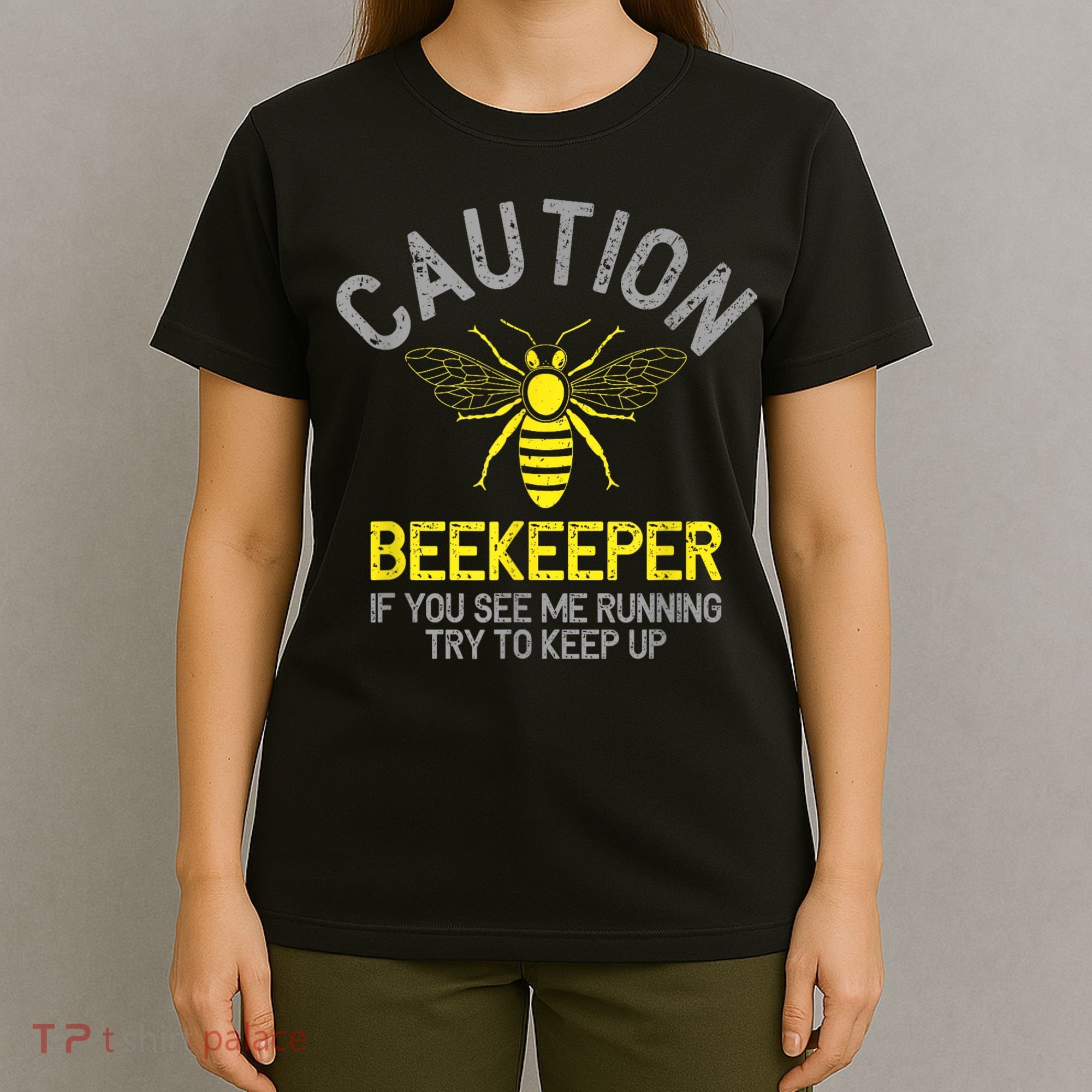 Beekeeper Caution Beekeeping Funny Bee Lover Gift T-Shirt