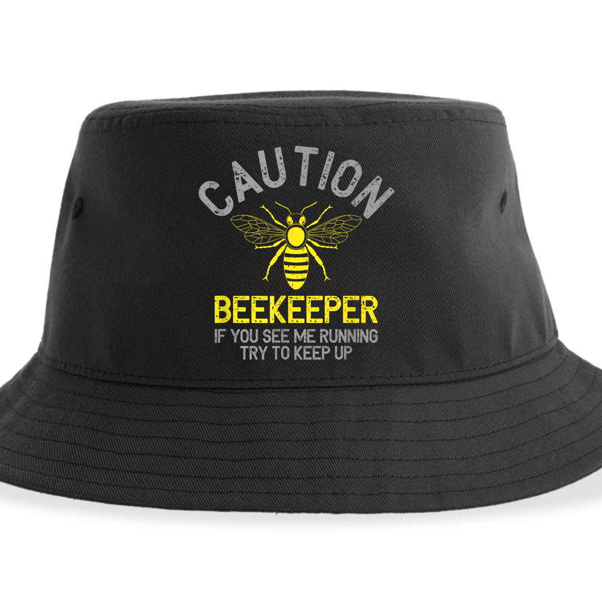 Beekeeper Caution Beekeeping Funny Bee Lover Gift Sustainable Bucket Hat
