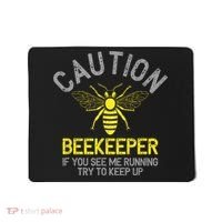 Beekeeper Caution Beekeeping Funny Bee Lover Gift Mousepad thumb 0