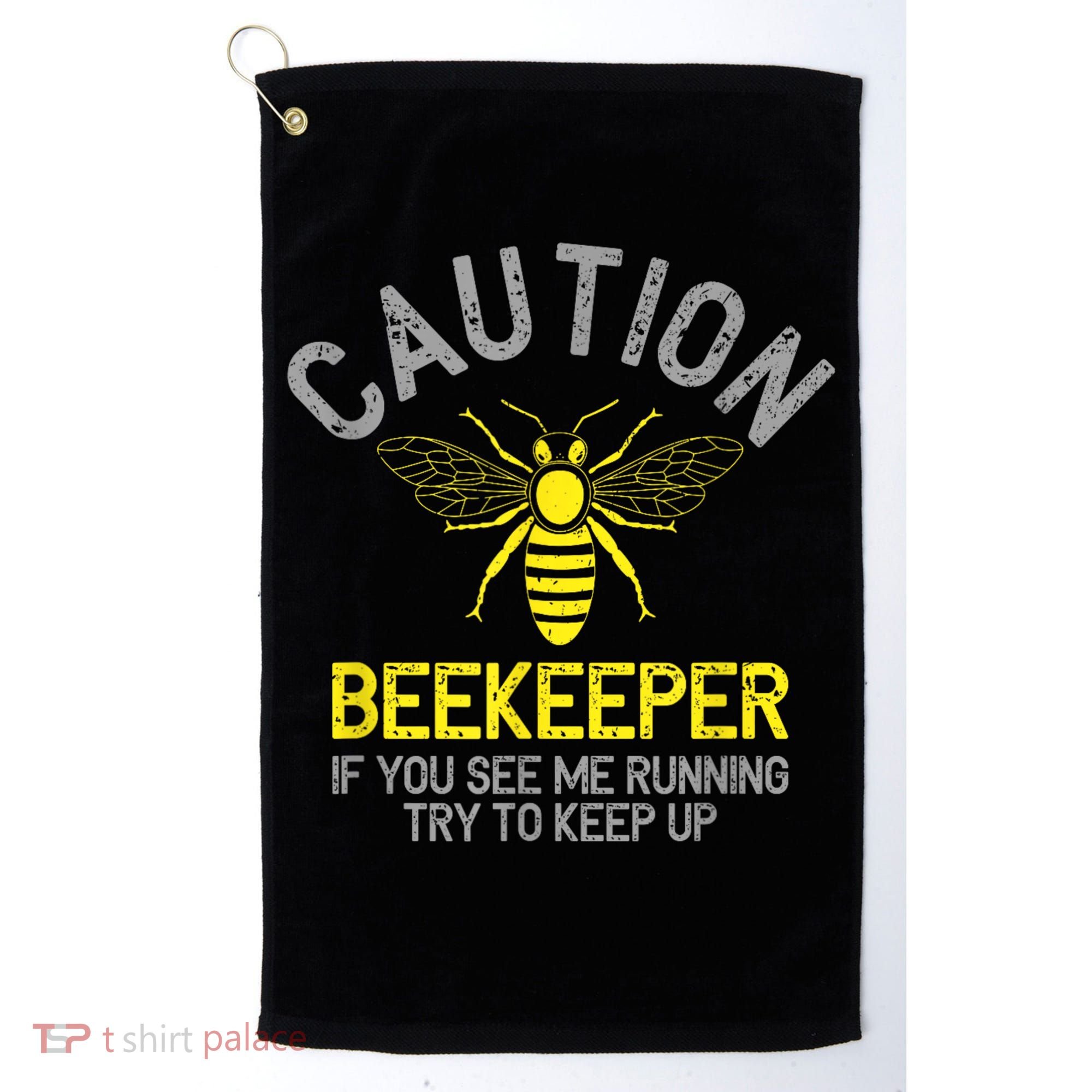 Beekeeper Caution Beekeeping Funny Bee Lover Gift Golf Towel