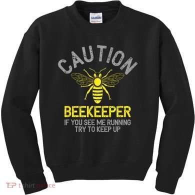 Beekeeper Caution Beekeeping Funny Bee Lover Gift Kids Sweatshirt