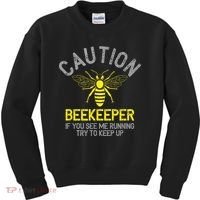 Beekeeper Caution Beekeeping Funny Bee Lover Gift Kids Sweatshirt thumb 0