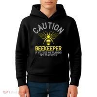 Beekeeper Caution Beekeeping Funny Bee Lover Gift Kids Hoodie thumb 4