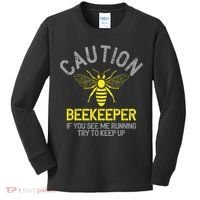 Beekeeper Caution Beekeeping Funny Bee Lover Gift Kids Long Sleeve Shirt thumb 0