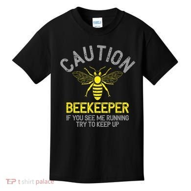 Beekeeper Caution Beekeeping Funny Bee Lover Gift Kids T-Shirt