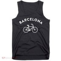 Barcelona City Bike Retro Cycling Spain Tank Top thumb 0