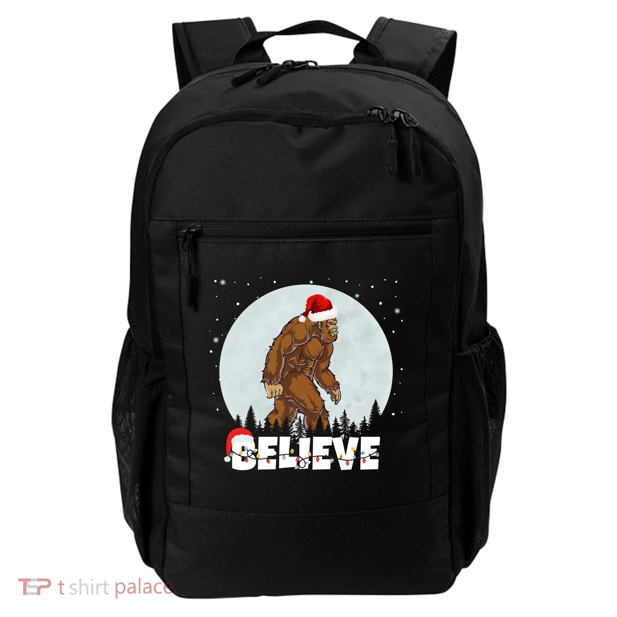 Believe Christmas Bigfoot Holiday Backpack