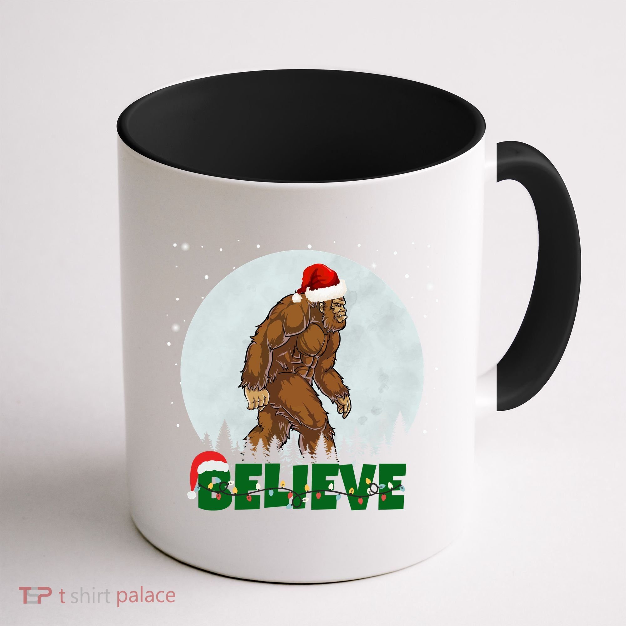 Believe Christmas Bigfoot Holiday Coffee Mug