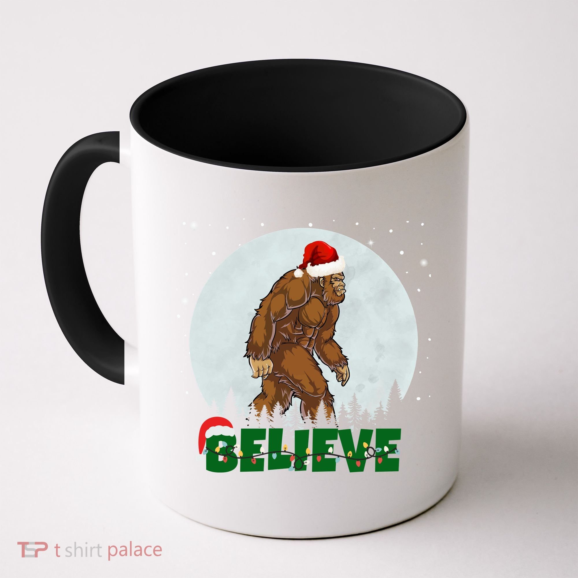Believe Christmas Bigfoot Holiday Coffee Mug