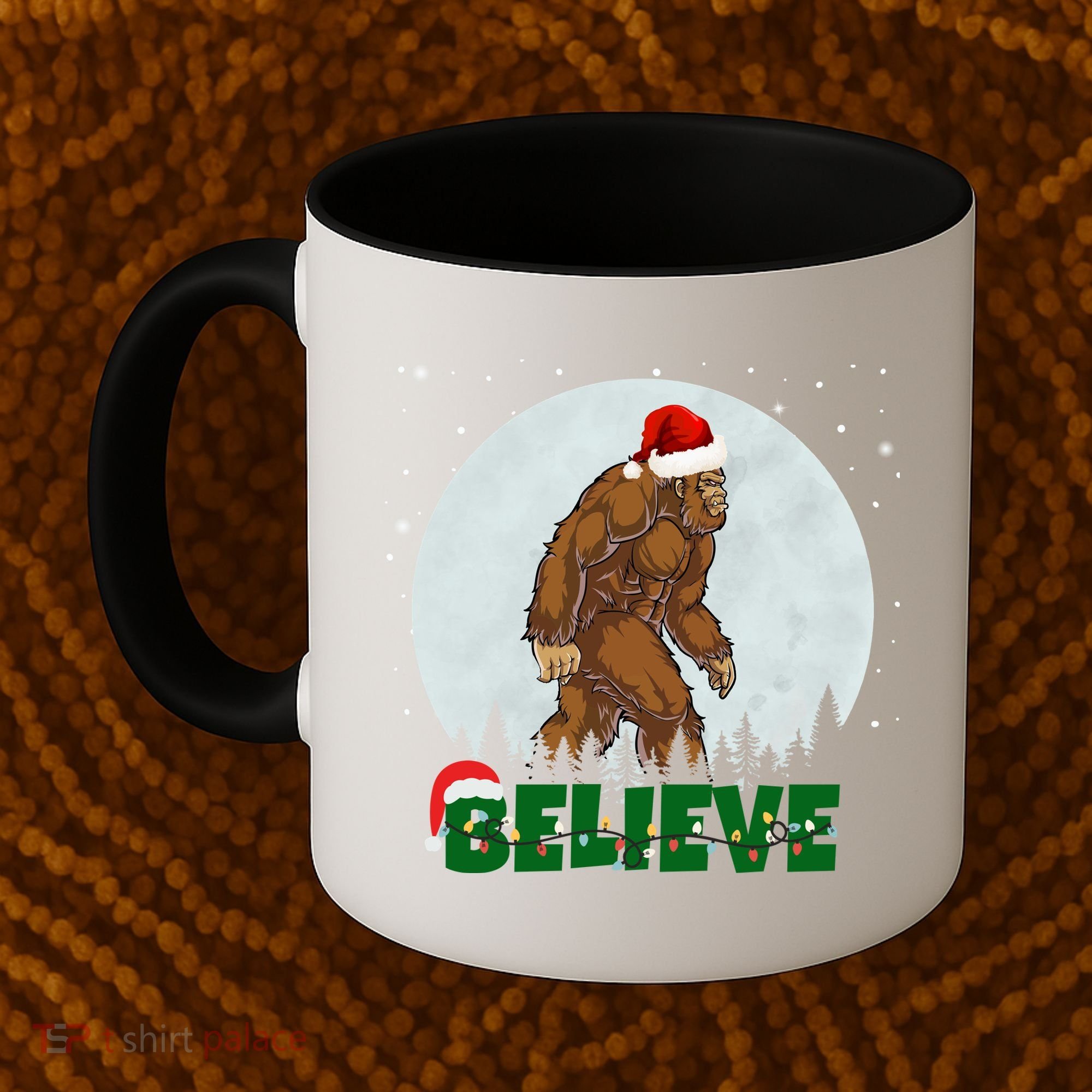 Believe Christmas Bigfoot Holiday Coffee Mug