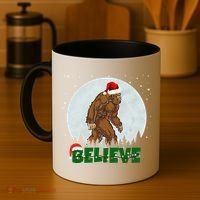 Believe Christmas Bigfoot Holiday Coffee Mug thumb 4