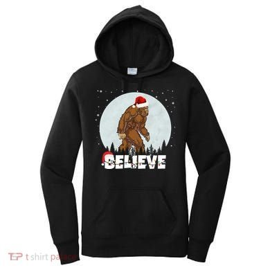 Believe Christmas Bigfoot Holiday Women's Hoodie