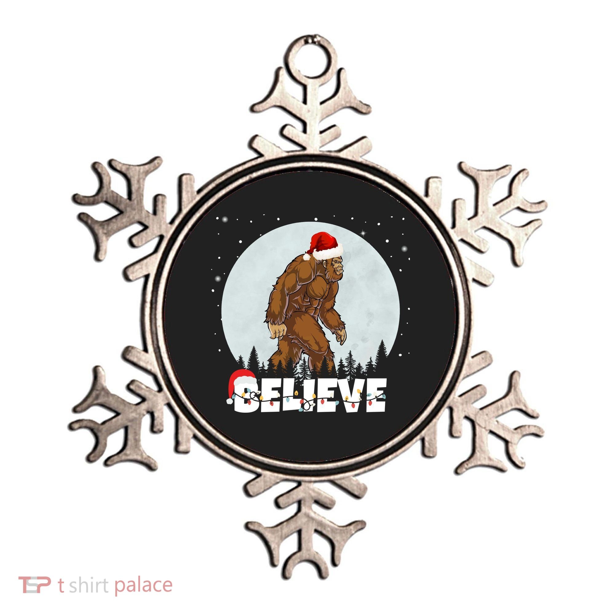 Believe Christmas Bigfoot Holiday Ornament