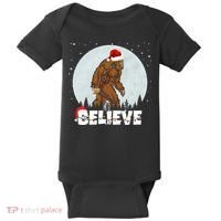 Believe Christmas Bigfoot Holiday Baby Bodysuit thumb 0