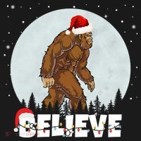 Believe Christmas Bigfoot Holiday Baby Bodysuit thumb 2