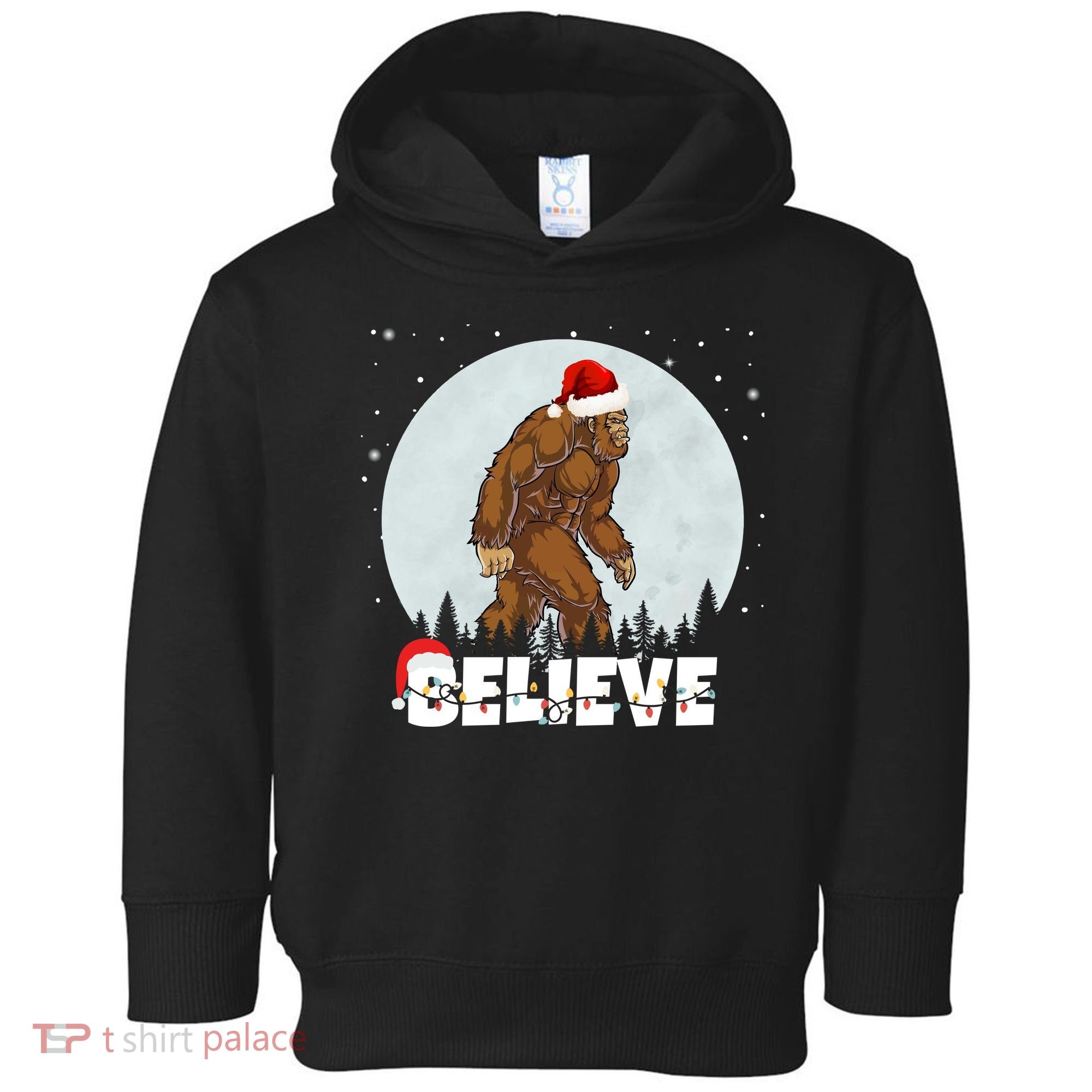 Believe Christmas Bigfoot Holiday Toddler Hoodie